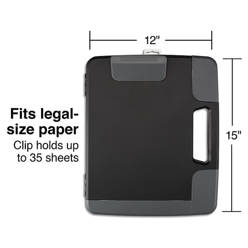 Plastic Storage Clipboard, Letter Size, Black (28541)