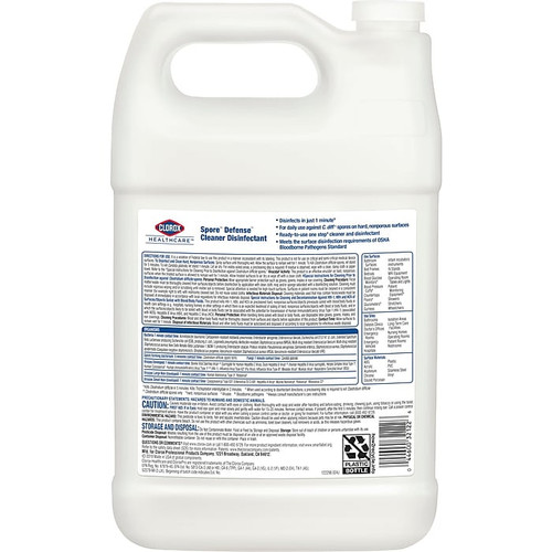 Clorox Healthcare Spore Defense Cleaner Disinfectant, Closed System Refill Bottle, 128 Fl Oz, 4/Pack  (32122)