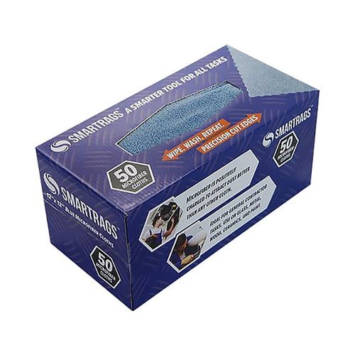 Monarch Brands SmartRags Microfiber Rags, Blue, 50/Box (M950B)