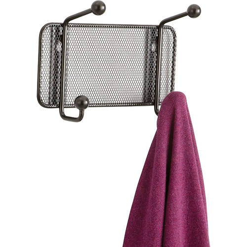 Safco Onyx 2 Hook Wall Rack, Black, Mesh (6401BL)