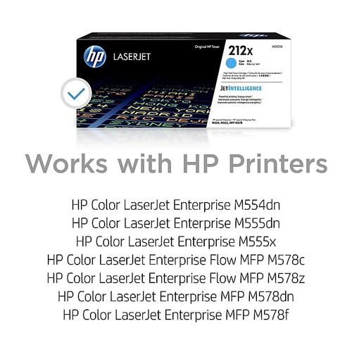 HP 212X Cyan High Yield Toner Cartridge, Prints Up to 10,000 Pages (W2121X)