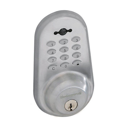 Honeywell Digital Door Lock and Deadbolt with Remote, Satin Chrome (8613309)