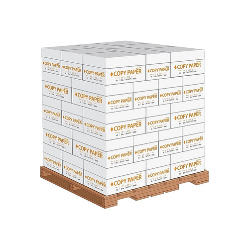 8.5" x 11" Copy Paper, 20 lbs., 92 Brightness, 500 Sheets/Ream, 40 Cases/Pallet (324791-LQO)