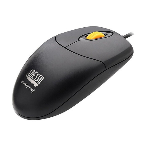 Adesso Wired Waterproof Optical Mouse, Black (IMOUSEW3)