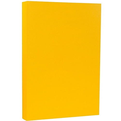 JAM Paper Matte Colored Paper, 28 lbs., 8.5" x 14", Sunflower Yellow, 50 Sheets/Pack (16729346)