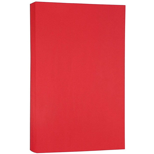 JAM Paper® Smooth Colored Paper, 24 lbs., 8.5" x 14", Red Recycled, 100 Sheets/Pack (101337)