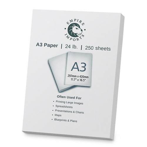 Empire Imports 11.69" x 16.54" Multi-Purpose Paper, 24 lbs., 96 Brightness, 250 Sheets/Ream (A324R)