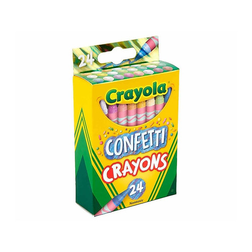 Crayola Confetti Crayons, Assorted Colors, 24/Pack (52-3407)