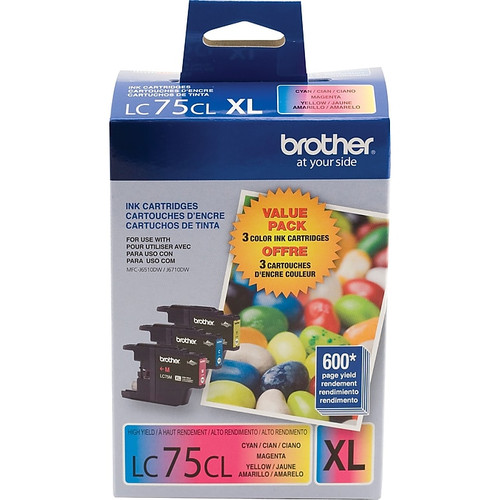 Brother LC753PKS Cyan/Magenta/Yellow High Yield Ink Cartridge, 3/Pack (65dd2337e8837636b11b697f_ud)