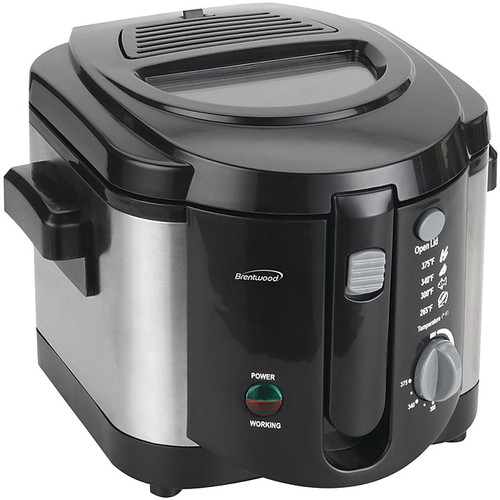 Brentwood 8 Cup Deep Fryer, Black/Stainless Steel (BTWDF720)