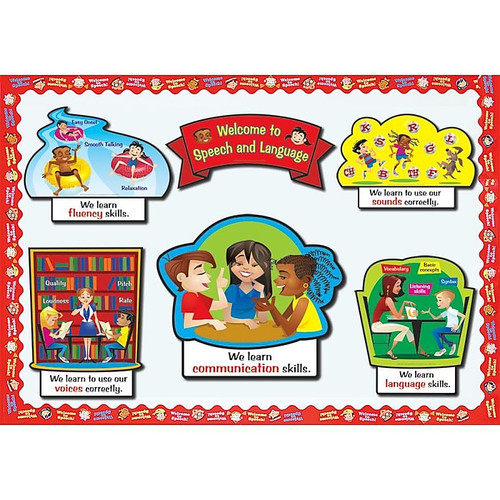 Super Duper® Bulletin Board Set, Welcome to Speech and Language, 6/Set (65dd23d5e8837636b11b6d8f_ud)