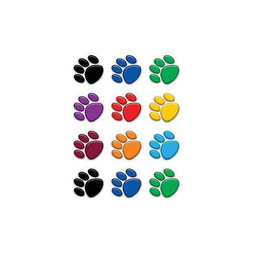 Teacher Created Resources 2 5/8" x 2 5/8" Colorful Paw Prints Mini Accents, 36 Pack (TCR5116)