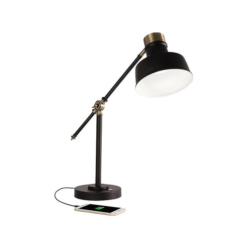 OttLite Wellness Balance LED Desk Lamp, 18", Black/Antique Brass (CS01KA9-SHPR)