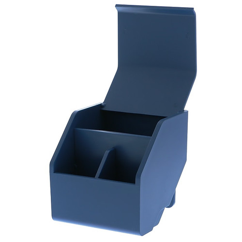 Bostitch Konnect™ Plastic Short Storage Bin, Removable Lid & Dividers, 3.4" W, Blue (KT-CUP-BLUE)