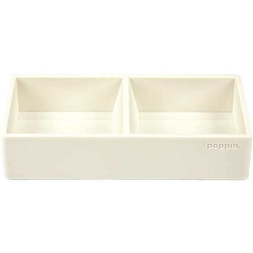 Poppin Softie This + That 2-Compartment Silicone Accessory Tray, White (100439)