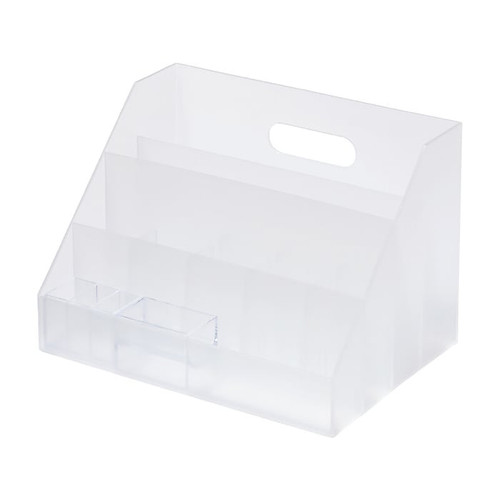 LIKE-IT Stackable Slim Desktop Organizer Assortment, Translucent White, 3 Pieces (MX9204_18_5)