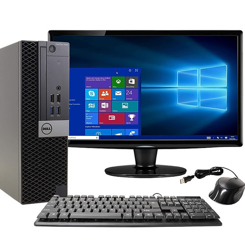 Dell OptiPlex 7040 Refurbished Desktop Computer with 24" LCD Monitor, Intel Core i5-6500, 8GB RAM, 240GB SSD (65dd2a9fe8837636b11bab63_ud)