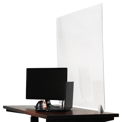 OfficeSource 36"W x 30"H Acrylic Non-Tackable Screens with Desk Mount Brackets, Clear, 2/Pk (VARDTM3036C)