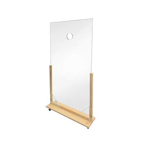 Gemini Freestanding Portable Temperature Check Divider, 72"H x 36"W, Clear Acrylic (PTC3672-W-25)