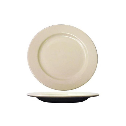 International Tableware Roma 9" Plate With Rolled Edging, Cream, 24/Carton (59102)