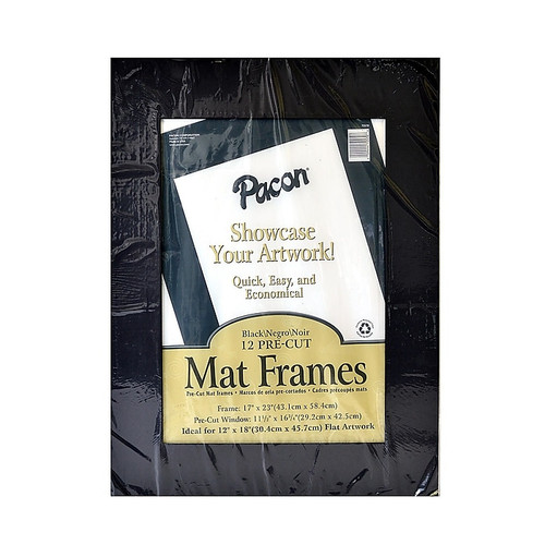Pacon Pre-Cut Mat Frames, Black, Pack Of 12 (76611)