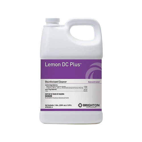 Brighton Professional™ Lemon DC Plus™ Disinfectant Cleaner, Lemon Scent, 1 Gallon, 4/Ct (BPR045001-ACT)