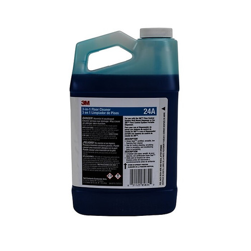 3M 3-in-1 Floor Cleaner Concentrate 24A, 0.5 Gallon, 4/Carton (24A)