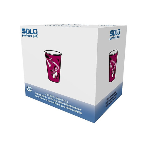 Solo Bistro® Hot Cups, 12 Oz., Multicolor, 300/Carton (OF12BI-0041)