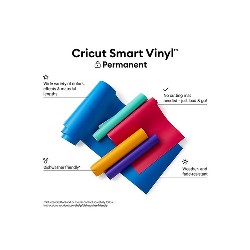 Cricut Smart Vinyl Die-Cutting Permanent Vinyl, 13" x 36", Blue (2008514)