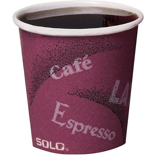 Solo Bistro Design Paper Hot Cups, 4 oz., 50/Pack (374SI-0041)