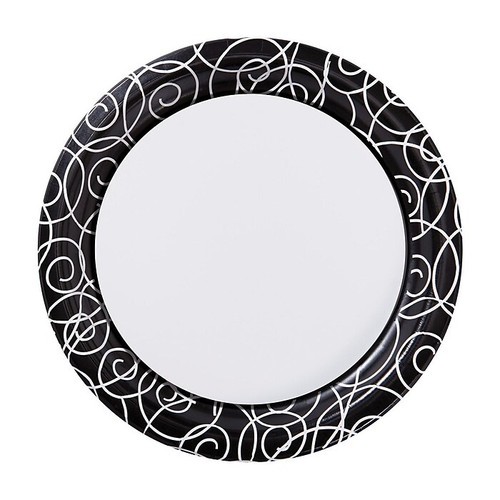 Hoffmaster Silver Swirl 7" Round Paper Plates; 200 per Case (750505)