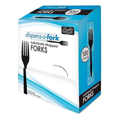 Berkley Square Dispens-a- Polystyrene Cutlery, Medium-Weight, Black, 100/Box (65dd2be8e8837636b11bb610_ud)