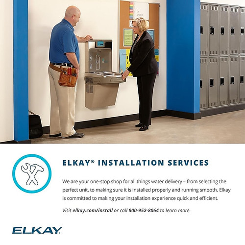 Elkay Versatile Cooler Wall Mount Bi-Level ADA Non-Filtered, 8 GPH Light Gray Granite (EZSTL8LC)