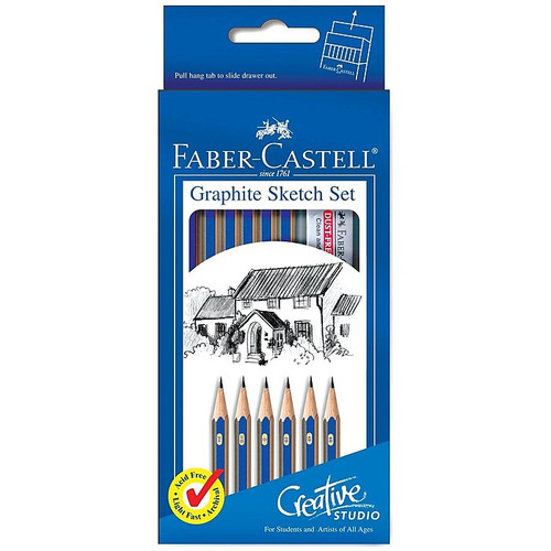 Faber-Castell Studio Graphite Sketch Pencils, 6/Set, 3/Pack (65dd2ceee8837636b11bbfe7_ud)