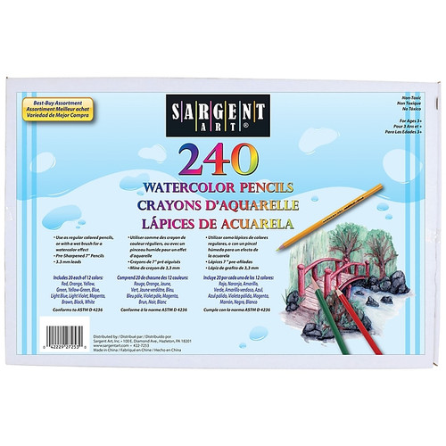 Sargent Art Watercolor Pencils, Assorted Colors, 240 ct. (SAR227253)