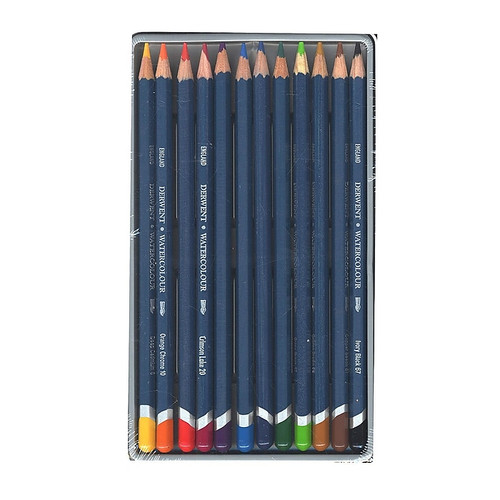 Derwent Watercolor Pencil Sets In Tins Set Of 12 (32881)