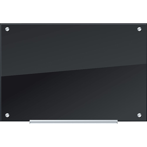 U Brands Black Glass Dry Erase Board, Frameless, 35" x 23" (170U00-01)