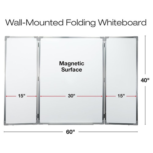 Excello Global Products Magnetic Dry-Erase Folding Whiteboard, 40" x 60" (EGP-HD-0482)