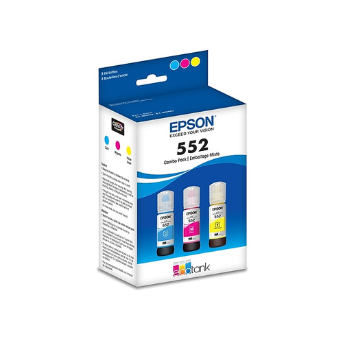 Epson T552 Cyan/Magenta/Yellow High Yield Ink Cartridge Refill, 3/Pack (65dd2f99e8837636b11bda03_ud)