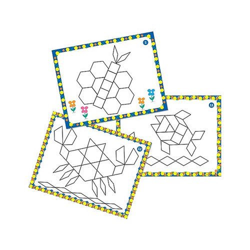 Learning Resources Pattern Block Design Cards, Assorted Colors, 20/Set (LER6133)