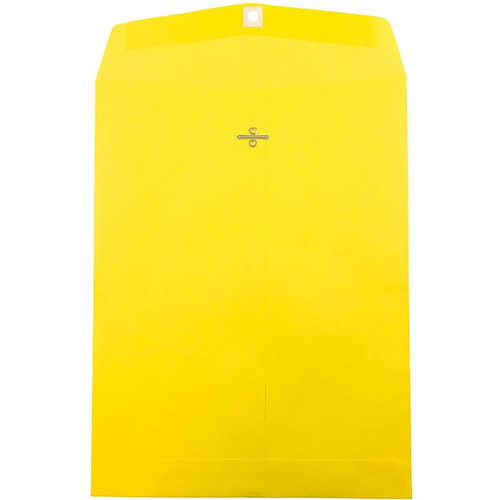 JAM Paper 10 x 13 Open End Catalog Colored Envelopes with Clasp Closure, Yellow Recycled, 25/Pack (900906710a)