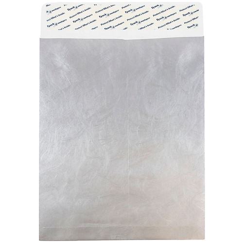 JAM Paper Tyvek Open End Clasp Catalog Envelope, 11 1/2" x 14 1/2", Silver, 10/Pack (V021387B)