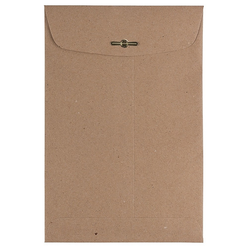 JAM Paper® 6 x 9 Open End Catalog Envelopes with Clasp Closure, Brown Kraft Paper Bag, 10/Pack (563120844D)