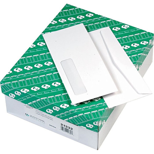 Quality Park Gummed Right Window #10 Envelopes, 4 1/8" x 9 1/2", White, 500/Bx (65dd327ee8837636b11befe7_ud)