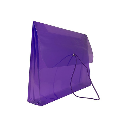 JAM Paper® Plastic Envelopes with Elastic Band Closure, Letter Size, Assorted Colors, 6/Pack (218E25BGOPFUCL)
