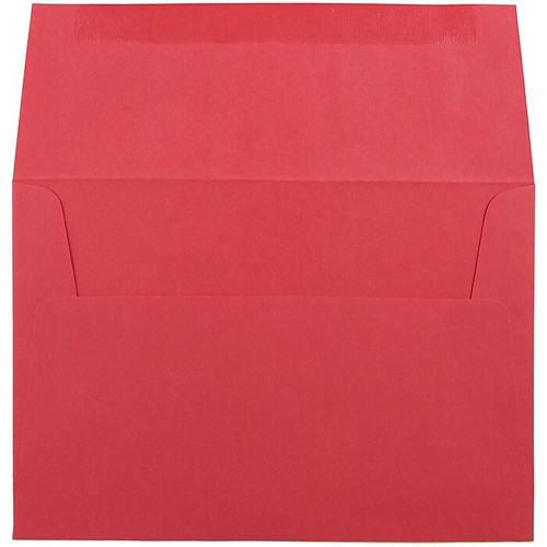 JAM Paper A8 Colored Invitation Envelopes, 5.5 x 8.125, Red Recycled, 50/Pack (27799I)