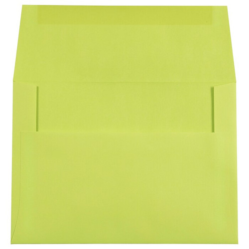 JAM Paper A7 Colored Invitation Envelopes, 5.25 x 7.25, Ultra Lime Green, 50/Pack (96151I)