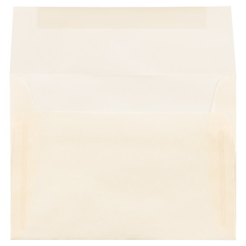 JAM Paper A6 Translucent Vellum Invitation Envelopes, 4.75 x 6.5, Spring Ochre Ivory, 25/Pack (PACV650)