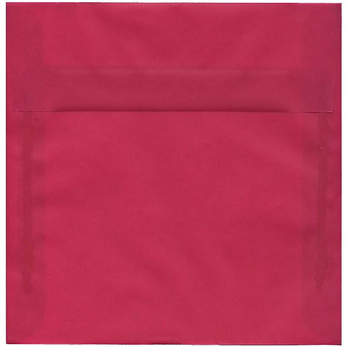 JAM Paper 8.5 x 8.5 Square Translucent Vellum Invitation Envelopes, Magenta Pink, Bulk 250/Box (1592151H)