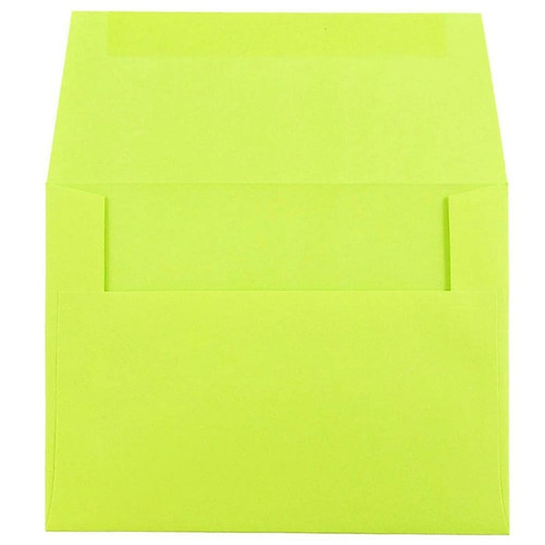 JAM Paper A2 Colored Invitation Envelopes, 4 3/8" x 5 3/4", Ultra Lime Green, Bulk 1000/Carton (WDBH610B)
